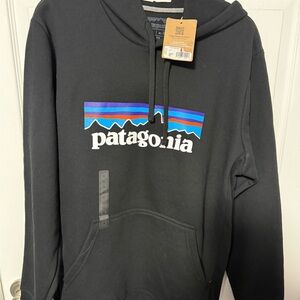 Patagonia Black hoodie with large logo